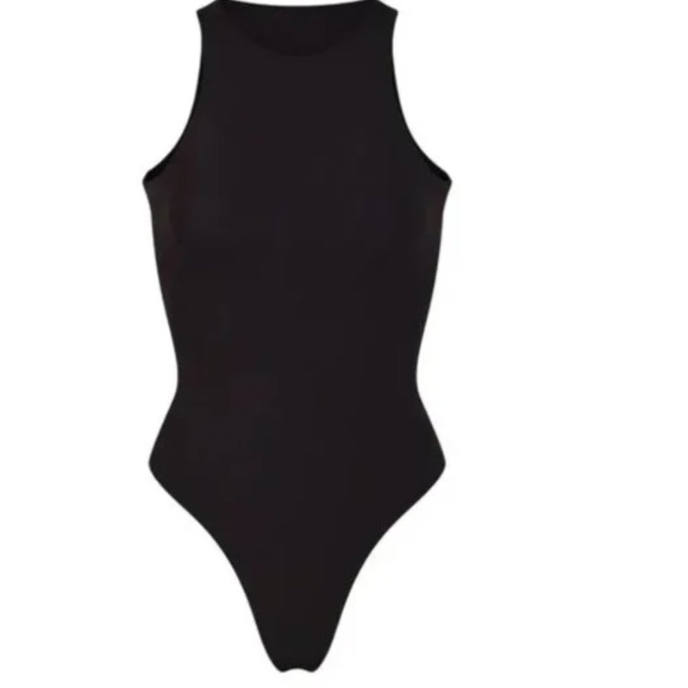 SKIMS NWOT Black Onyx Fits Everybody High Neck Bodysuit XXS